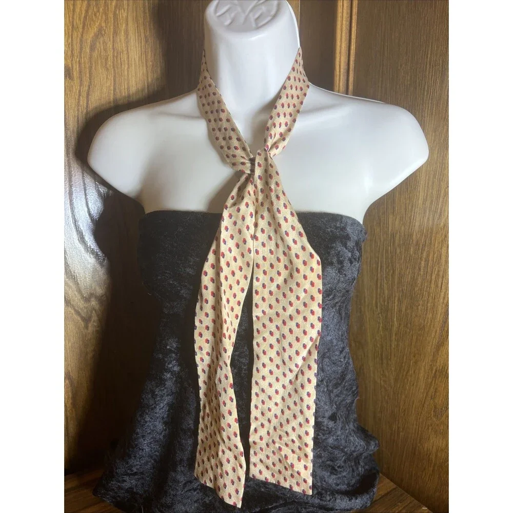 RARE Vintage Vicky Davis Vera All Silk Tout Soie Scarf Red Black Geometric 47
